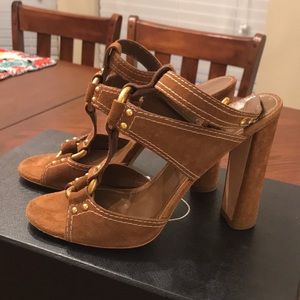 Prada suede buckle heels AUTHENTIC